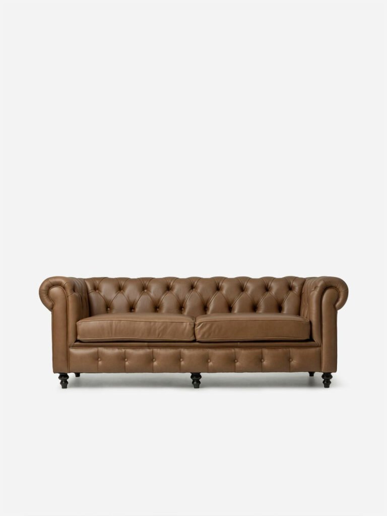 Madison 3 Seater Leather Couch Codiac Taupe