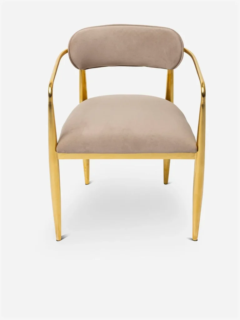 Eldon Dining Chair Brass Leg Velvet Caramel