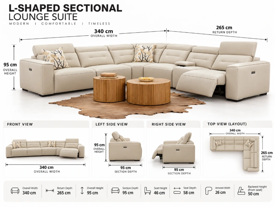 Marbella Leather Corner Couch - Image 2