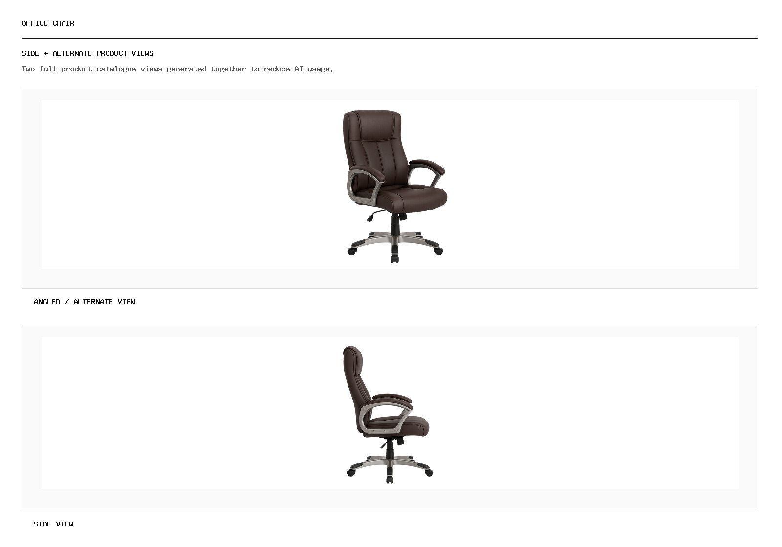 Office Chair angled alternate and side product views