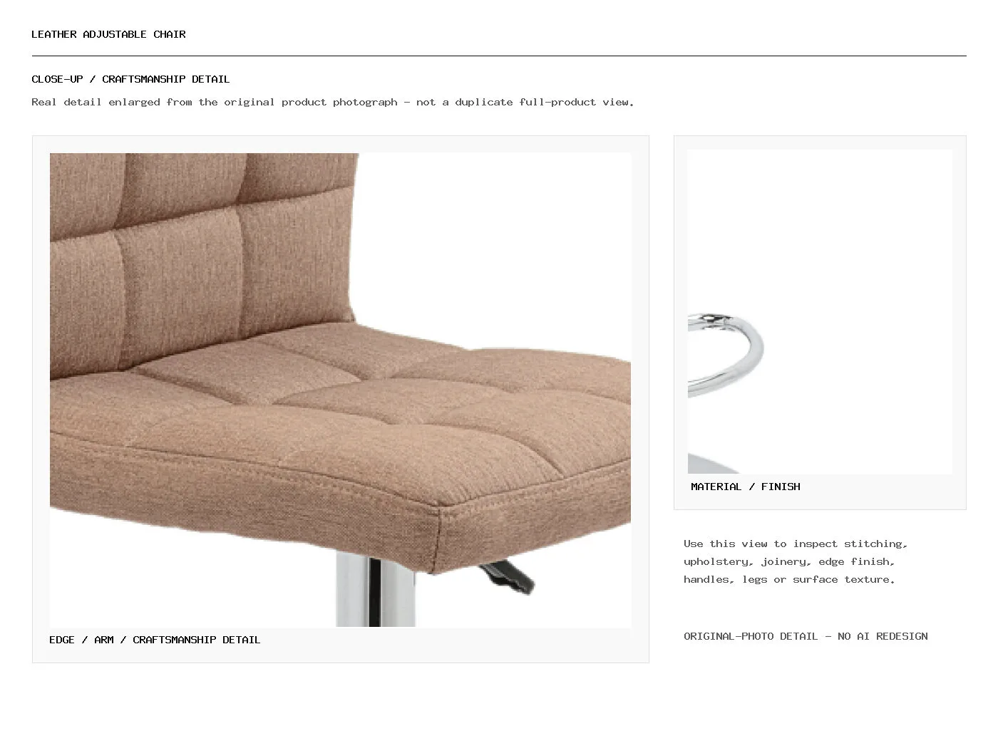 Leather Adjustable Chair Closeup