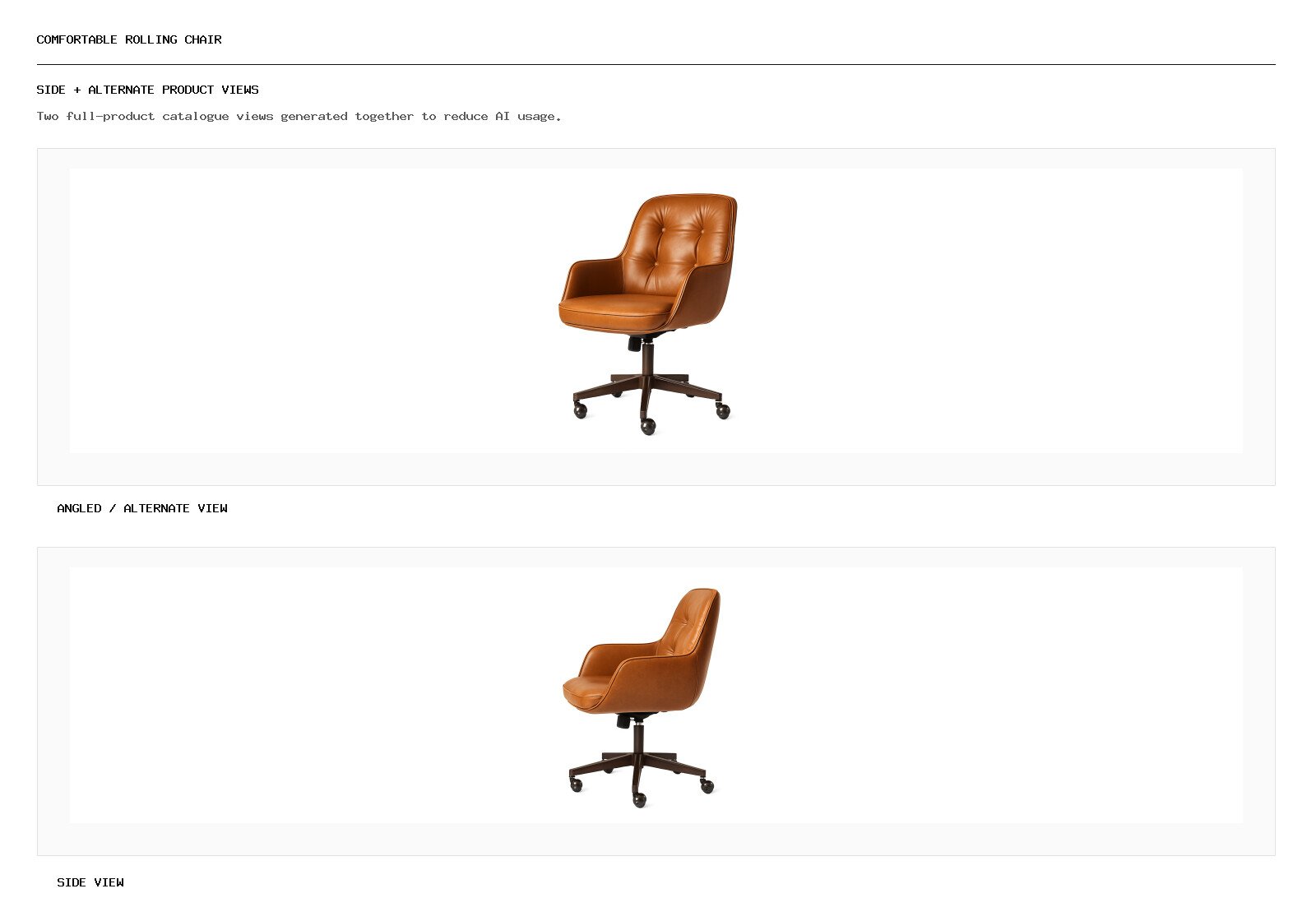 Comfortable Rolling Chair angled alternate and side product views