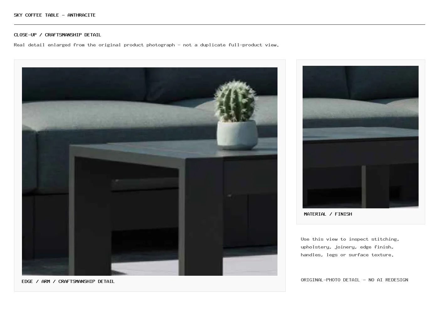Sky Coffee Table – Anthracite Closeup