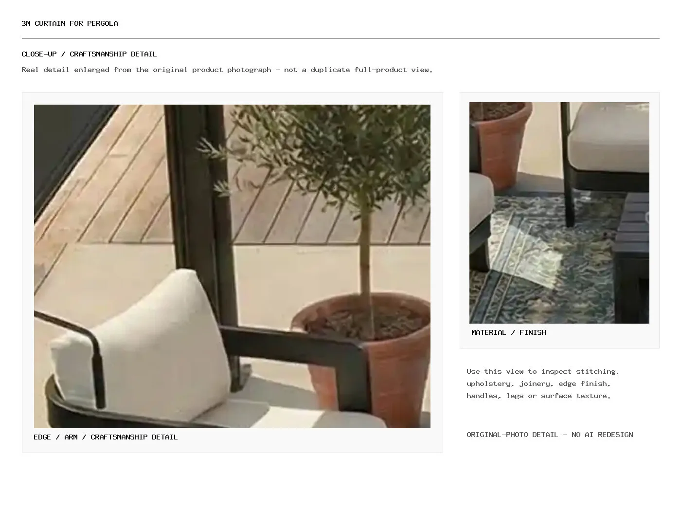 3m Curtain for Pergola Closeup