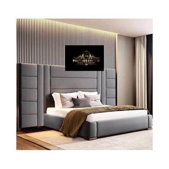 Luxury Headboard And Base – Charcoal – Queen