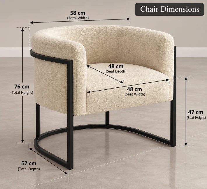 Modern Bouclé Chair Dimensions Infographic-compressed