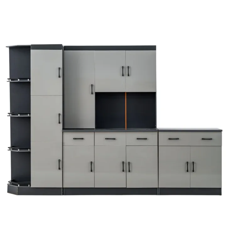 3 Piece Kitchen Set Dark Grey and Cement