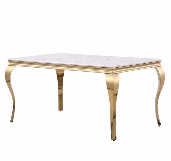 Falecia White And Gold Dining Table