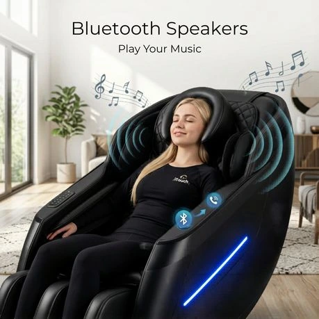 ITOUCH AI Full Body Massage Chair, Voice Control, Zero Gravity, Bluetooth - Shadow Black