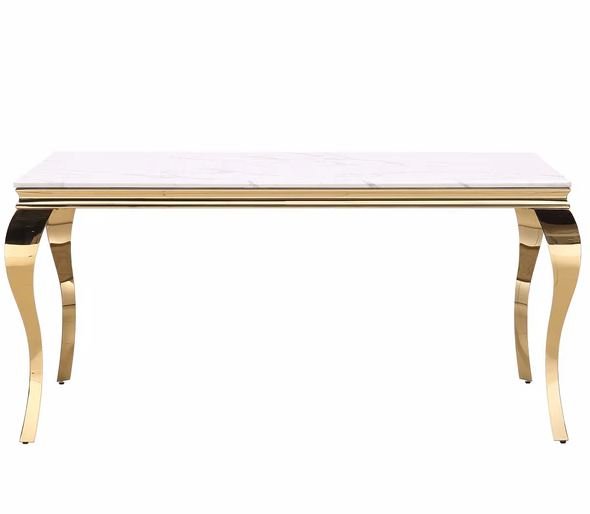 Falecia White And Gold Dining Table