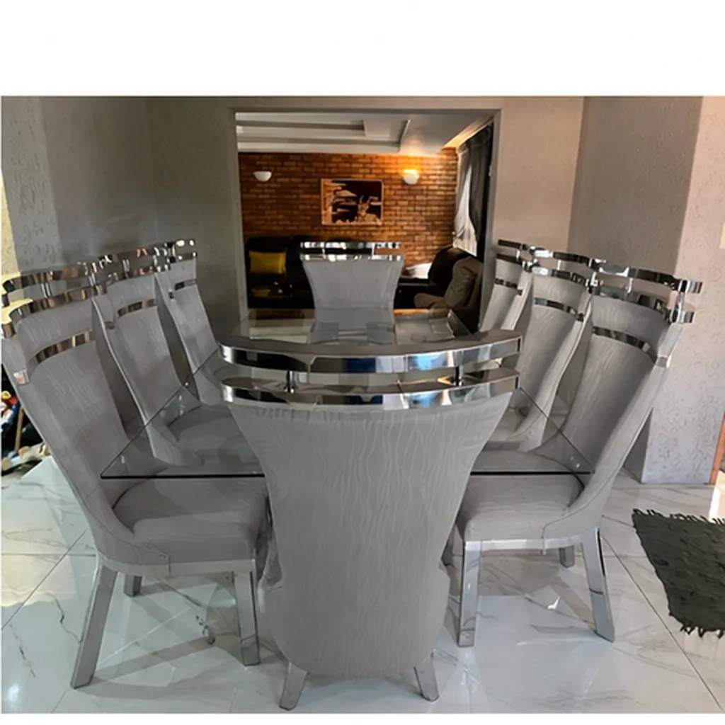 8-Seater Stainless Steel Dining Room Suite - Grey AI