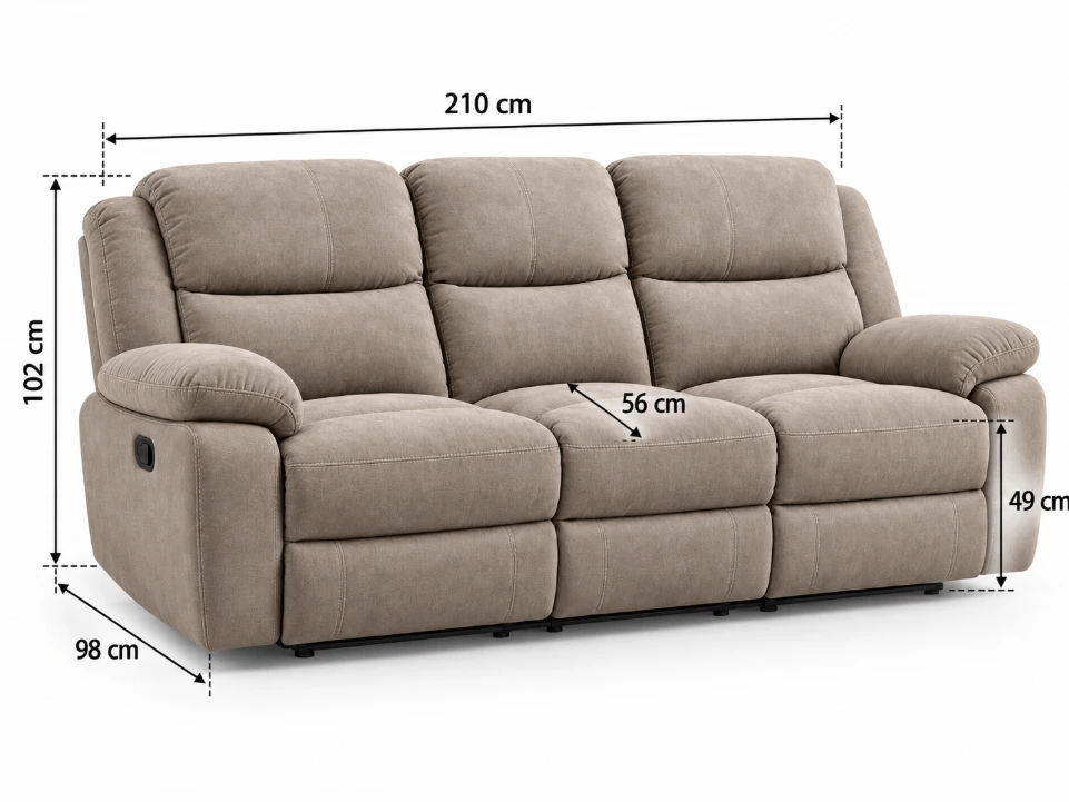 Milano Premium 3+2+1 Microfiber Fabric Recliner Lounge Suite