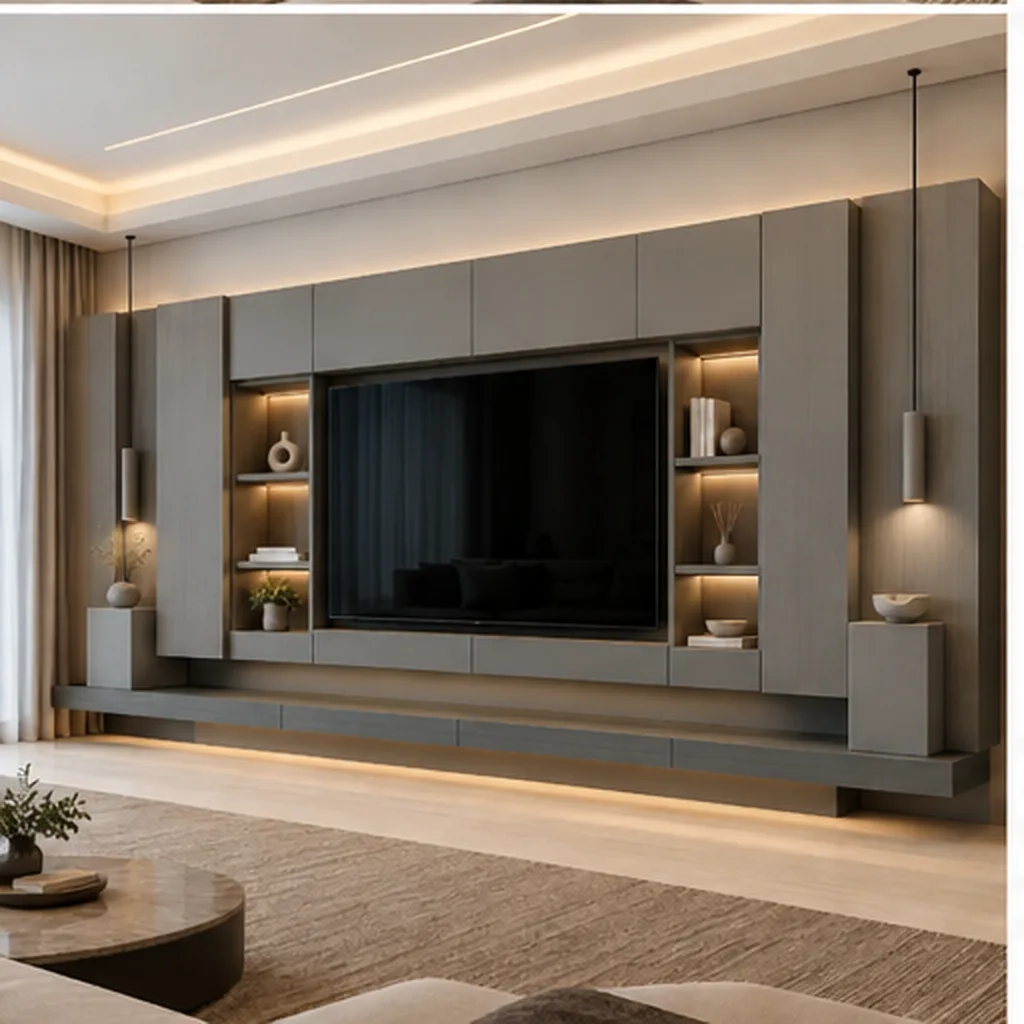 Aurelia Grand TV Wall Console & Entertainment Unit - Grey AI