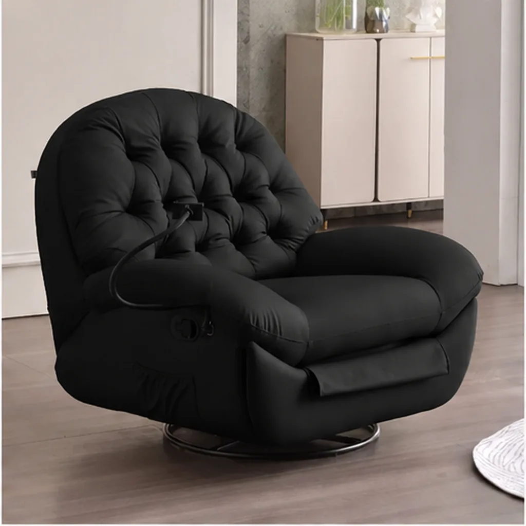 Blair Leather Recliner Lounge Chair - Black AI