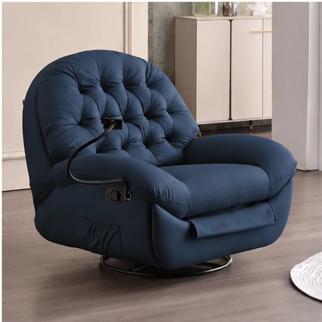 Blair Leather Recliner Lounge Chair - Blue AI