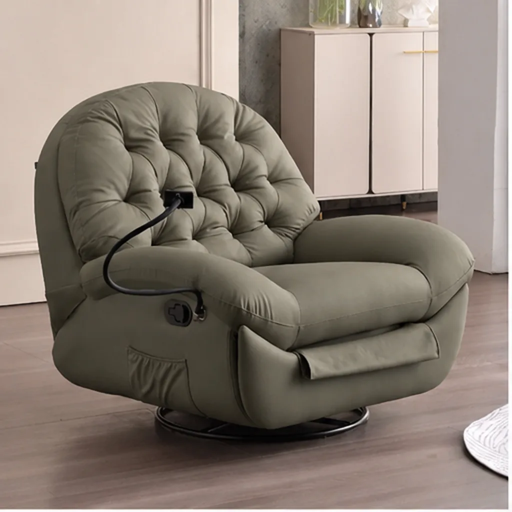 Blair Leather Recliner Lounge Chair - Sage Green AI