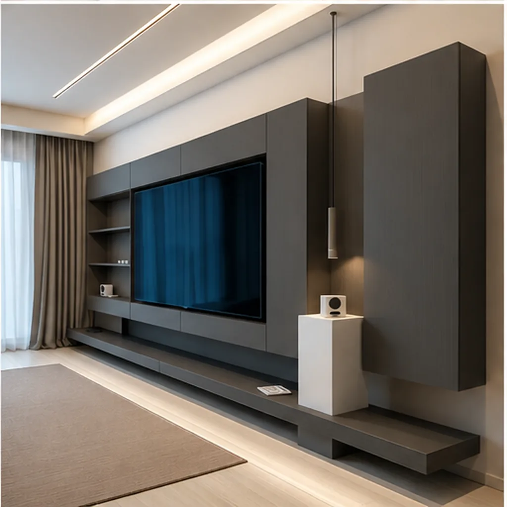 Drusus Unit 85-Inch TV Console - Charcoal AI
