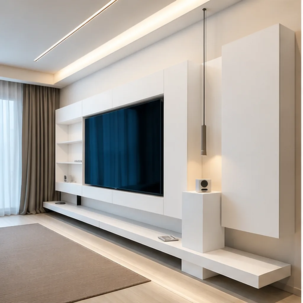 Drusus Unit 85-Inch TV Console - White AI