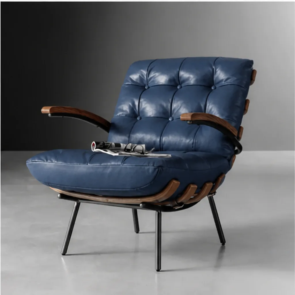 Fidel Leather Armchair – Tan - Blue AI