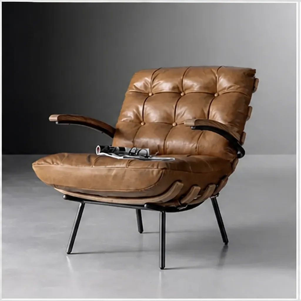 Fidel Leather Armchair – Tan - Tan AI