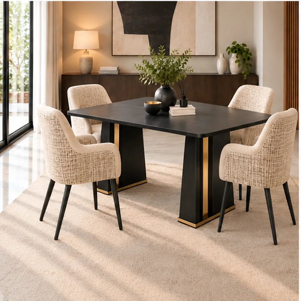 Joanne Premium 4-Seater Dining Set - Beige AI