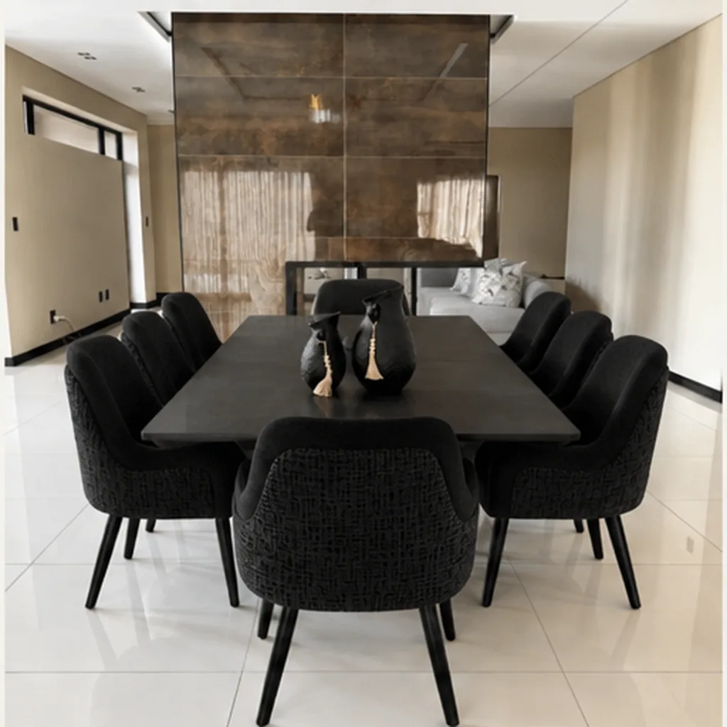 Joanne Premium 8-Seater Dining Set - Black AI