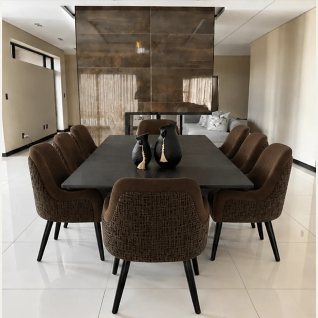 Joanne Premium 8-Seater Dining Set - Dark Brown AI